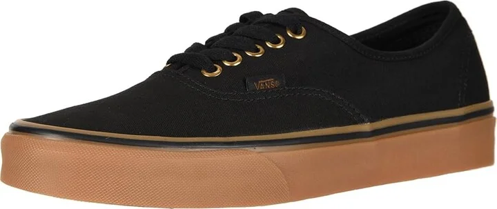 Vans Authentic Skate Shoes Black/Rubber : Men's 7 - Women's 8.5 Medium, Canvas/Leather/Suede - Image 2