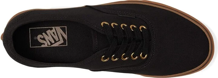 Vans Authentic Skate Shoes Black/Rubber : Men's 7 - Women's 8.5 Medium, Canvas/Leather/Suede - Image 3