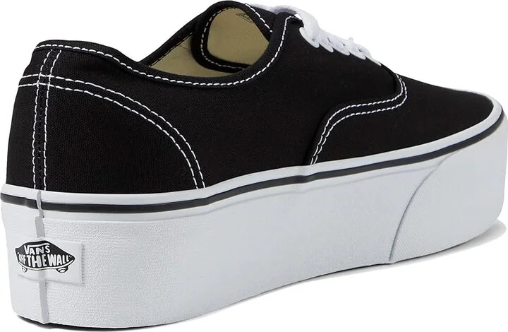 Vans Authentic Stackform Shoes Canvas Black/True White : Men's 9 - Women's 10.5 Medium, Textile - Image 4