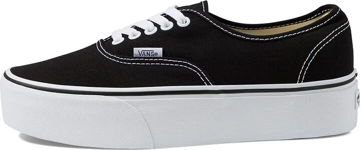 Vans Authentic Stackform Shoes Canvas Black/True White : Men's 9 - Women's 10.5 Medium, Textile - Image 6