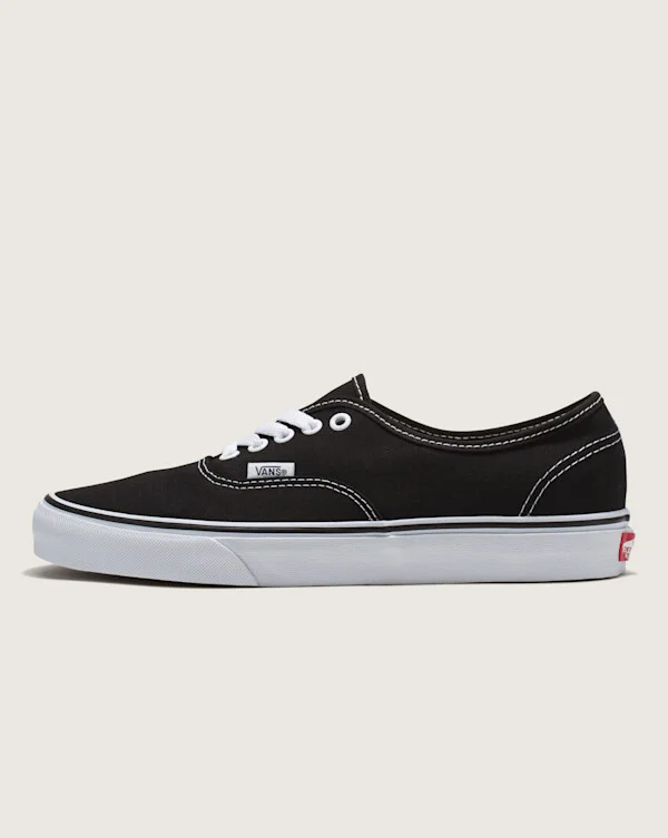 Vans Authentic Wide Shoes (Black / White) - 3.5 Boys 5.0 Women