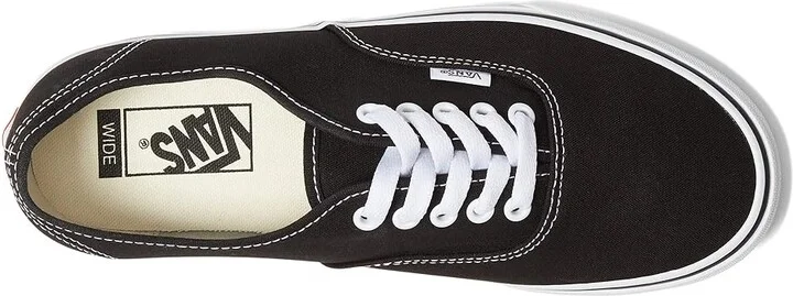 Vans Authentic Wide Shoes Black/White : Men's 7 - Women's 8.5 Wide, Textile - Image 2