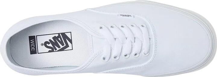 Vans Authentic Wide Shoes True White/True White : Men's 10 - Women's 11.5 Wide, Textile - Image 2