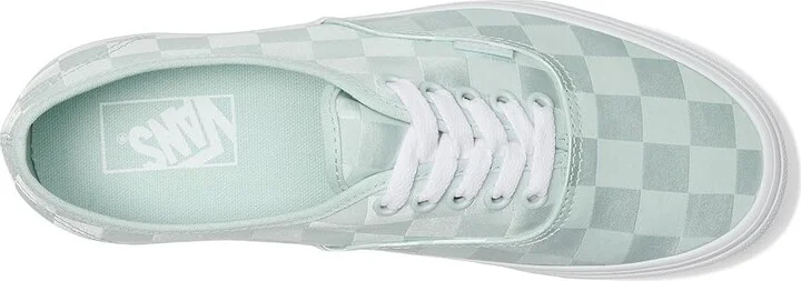 Vans Authentic Women's Shoes Satin Checkerboard Spa Blue : Men's 3.5 - Women's 5 B - Medium, Canvas - Image 2