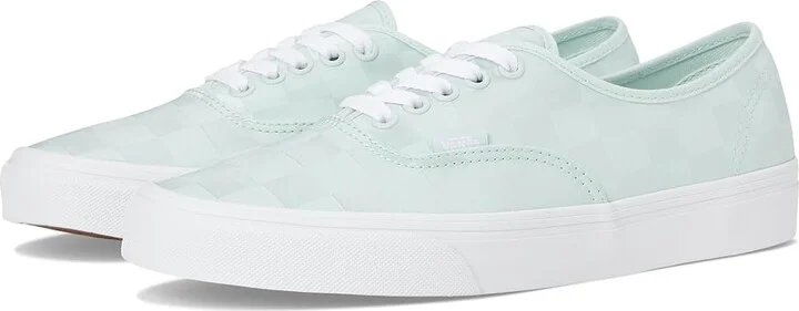 Vans Authentic Women's Shoes Satin Checkerboard Spa Blue : Men's 3.5 - Women's 5 B - Medium, Canvas