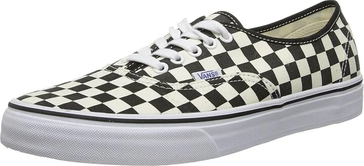 Vans Authentictm Skate Shoes (Golden Coast) Black/White Checker : Men's 3.5 - Women's 5 Medium, Canvas/Leather - Image 2