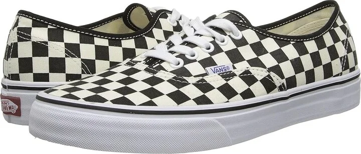 Vans Authentictm Skate Shoes (Golden Coast) Black/White Checker : Men's 3.5 - Women's 5 Medium, Canvas/Leather