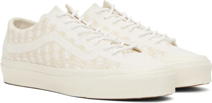 Vans Beige & White Premium Old Skool Knit Sneakers - Image 4