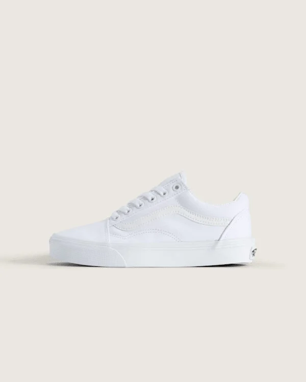 Vans Big Kids Old Skool Shoes (True White) - 3.5