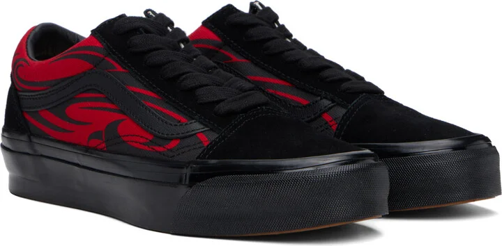 Vans Black & Red Premium Old Skool Sneakers - Image 4