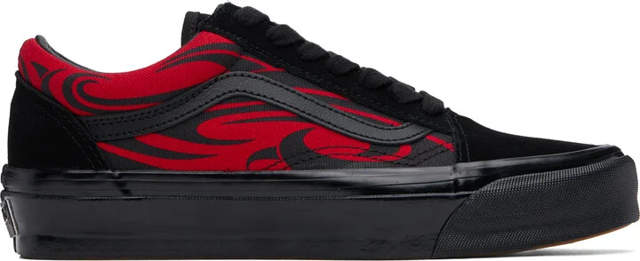 Vans Black & Red Premium Old Skool Sneakers