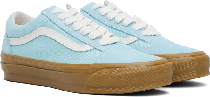 Vans Blue Premium Old Skool Gum Sneakers - Image 4