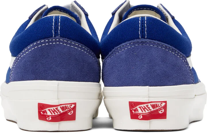 Vans Blue Premium Old Skool Suede Sneakers - Image 2