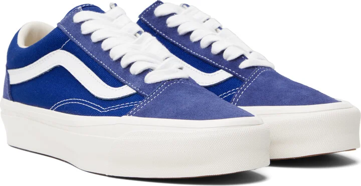 Vans Blue Premium Old Skool Suede Sneakers - Image 4