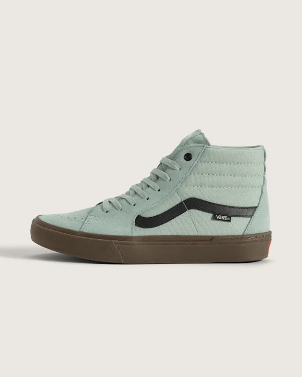 Vans BMXSk8-Hi Gum Shoes (Grey / Olive Green) - 6.5 Men 8.0 Women