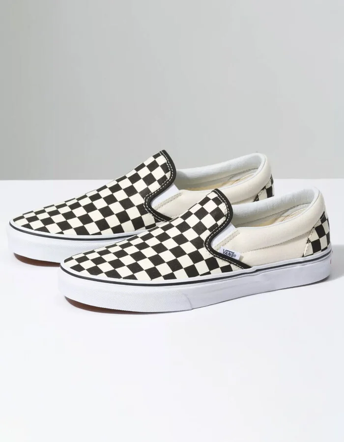 VANS Checkerboard Slip-On Black & Off White Shoes - Image 2