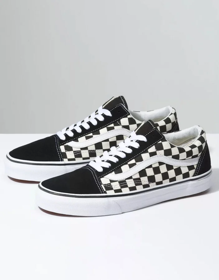 VANS Checkered Old Skool Black & White Shoes - Image 2