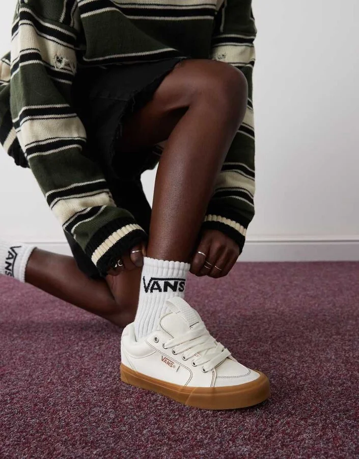 Vans Chukka Push denim sneakers in marshmallow white