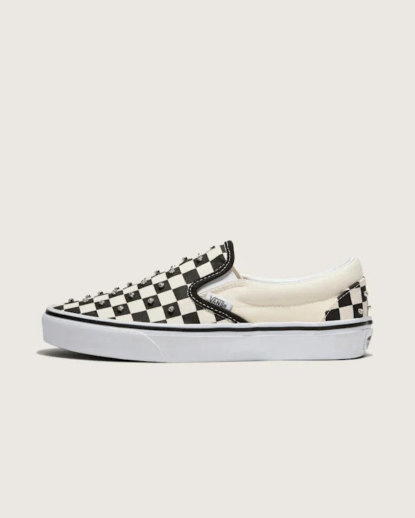 Vans Classic Slip-On Checkerboard Shoes (Black / White) - 3.5 Boys 5.0 Women