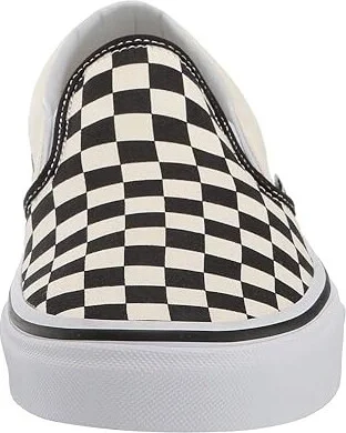 Vans Classic Slip On Checkerboard Skate Shoes Black and White Checker/White (Canvas) : Men's 6.5 - Women's 8 Medium, Canvas/Leather/Suede - Image 6