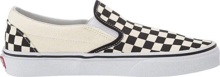 Vans Classic Slip On Checkerboard Skate Shoes Black and White Checker/White (Canvas) : Men's 6.5 - Women's 8 Medium, Canvas/Leather/Suede - Image 8