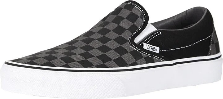 Vans Classic Slip On Checkerboard Skate Shoes (Checkerboard) Black/Pewter : Men's 6.5 - Women's 8 Medium, Canvas/Leather/Suede - Image 2