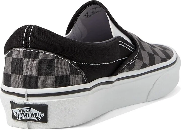 Vans Classic Slip On Checkerboard Skate Shoes (Checkerboard) Black/Pewter : Men's 6.5 - Women's 8 Medium, Canvas/Leather/Suede - Image 5