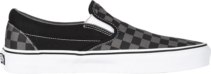 Vans Classic Slip On Checkerboard Skate Shoes (Checkerboard) Black/Pewter : Men's 6.5 - Women's 8 Medium, Canvas/Leather/Suede - Image 8