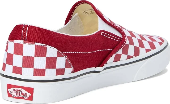 Vans Classic Slip On Checkerboard Skate Shoes Checkerboard Chili Pepper : Men's 7.5 - Women's 9 Medium, Canvas/Leather/Suede - Image 4