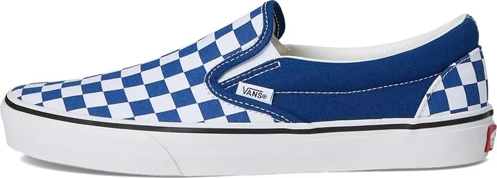 Vans Classic Slip On Checkerboard Skate Shoes Checkerboard True Blue : Men's 6.5 - Women's 8 Medium, Canvas/Leather/Suede - Image 6