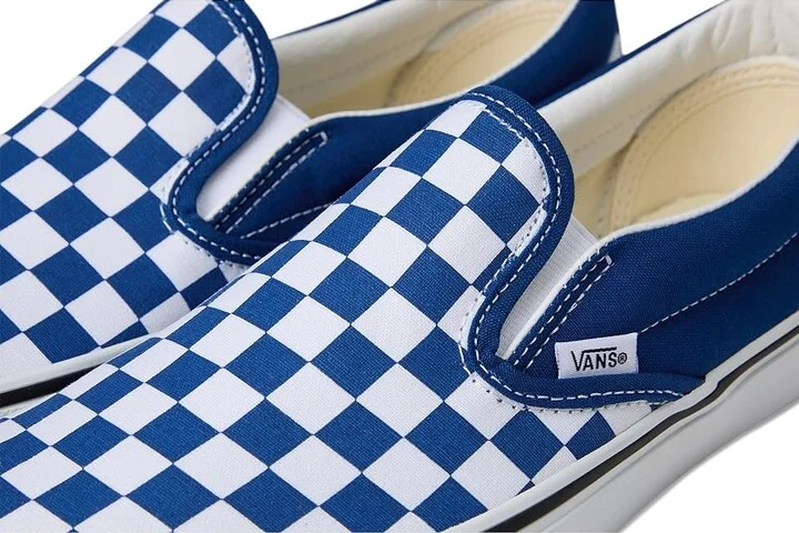 Vans Classic Slip On Checkerboard Skate Shoes Checkerboard True Blue : Men's 6.5 - Women's 8 Medium, Canvas/Leather/Suede - Image 7