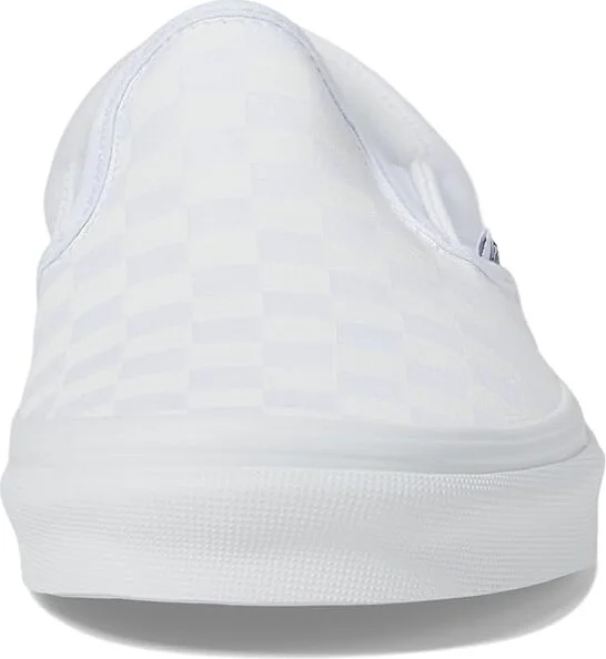 Vans Classic Slip On Checkerboard Skate Shoes (Checkerboard) True White/True White : Men's 16 - Women's 17.5 Medium, Canvas/Leather/Suede - Image 6