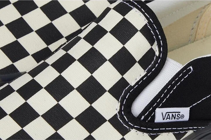 Vans Classic Slip On Checkerboard Skate Shoes Checkerboard White/Black : Men's 12 - Women's 13.5 Medium, Canvas/Leather/Suede - Image 7