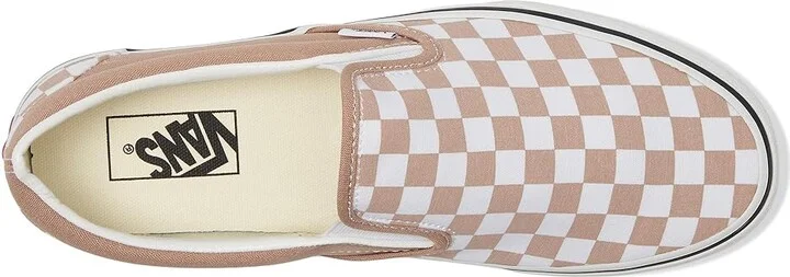 Vans Classic Slip On Checkerboard Skate Shoes Color Theory Checkerboard Warm Taupe : Men's 3.5 - Women's 5 Medium, Canvas/Leather/Suede - Image 2