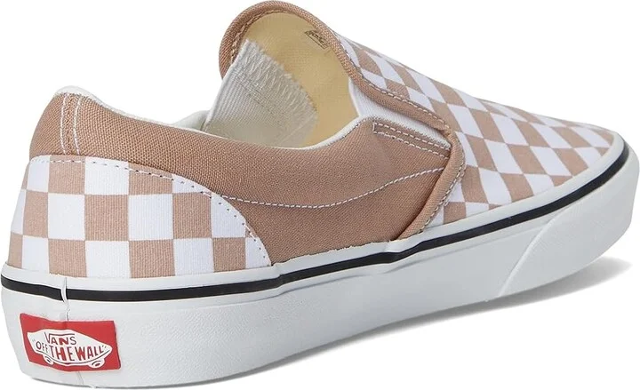 Vans Classic Slip On Checkerboard Skate Shoes Color Theory Checkerboard Warm Taupe : Men's 3.5 - Women's 5 Medium, Canvas/Leather/Suede - Image 4