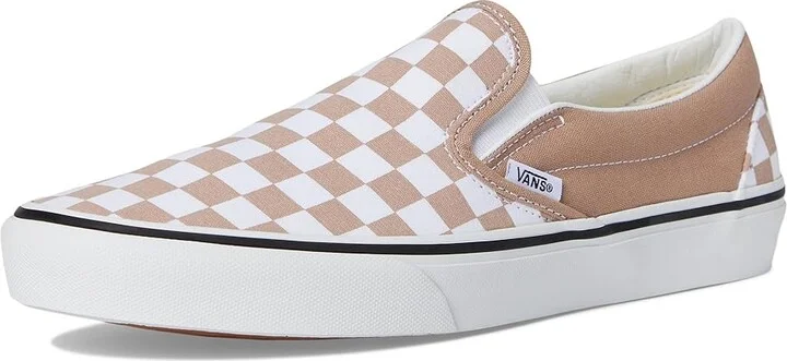 Vans Classic Slip On Checkerboard Skate Shoes Color Theory Checkerboard Warm Taupe : Men's 3.5 - Women's 5 Medium, Canvas/Leather/Suede - Image 5