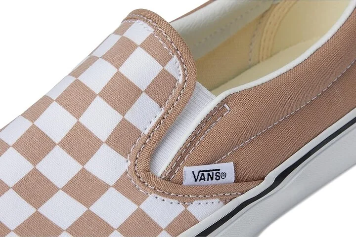Vans Classic Slip On Checkerboard Skate Shoes Color Theory Checkerboard Warm Taupe : Men's 3.5 - Women's 5 Medium, Canvas/Leather/Suede - Image 7