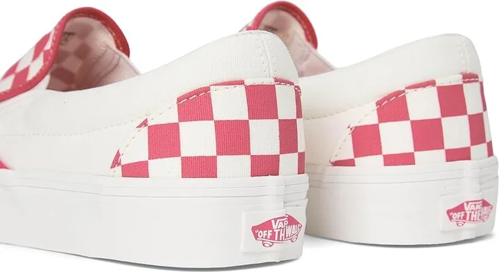 Vans Classic Slip On Checkerboard Skate Shoes Honeysuckle : Men's 7 - Women's 8.5 Medium, Canvas/Leather/Suede - Image 7