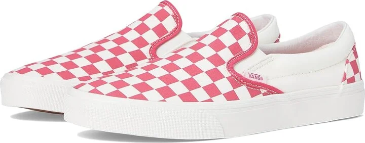 Vans Classic Slip On Checkerboard Skate Shoes Honeysuckle : Men's 7 - Women's 8.5 Medium, Canvas/Leather/Suede