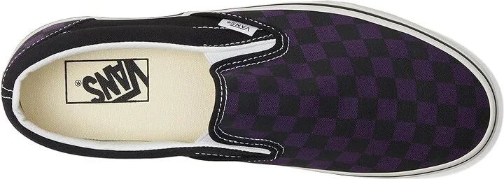 Vans Classic Slip On Checkerboard Skate Shoes Pop Check Gothic Grape : Men's 9.5 - Women's 11 Medium, Canvas/Leather/Suede - Image 2