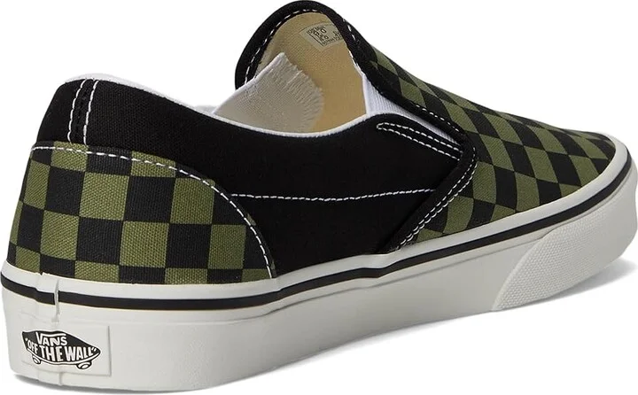 Vans Classic Slip On Checkerboard Skate Shoes Pop Check Loden Green : Men's 6 - Women's 7.5 Medium, Canvas/Leather/Suede - Image 4