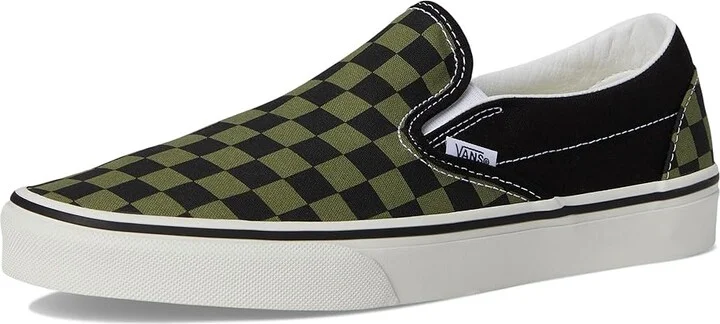 Vans Classic Slip On Checkerboard Skate Shoes Pop Check Loden Green : Men's 6 - Women's 7.5 Medium, Canvas/Leather/Suede - Image 5