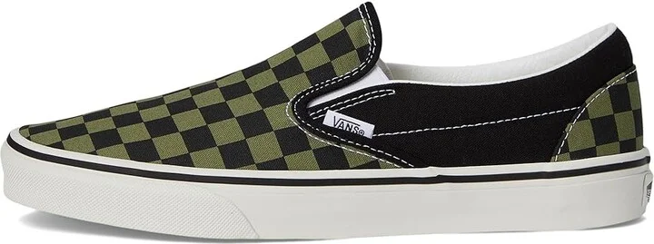 Vans Classic Slip On Checkerboard Skate Shoes Pop Check Loden Green : Men's 6 - Women's 7.5 Medium, Canvas/Leather/Suede - Image 6
