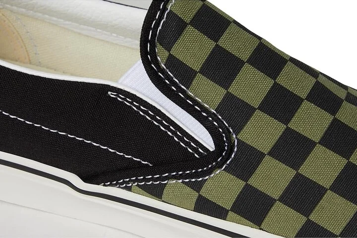 Vans Classic Slip On Checkerboard Skate Shoes Pop Check Loden Green : Men's 6 - Women's 7.5 Medium, Canvas/Leather/Suede - Image 7