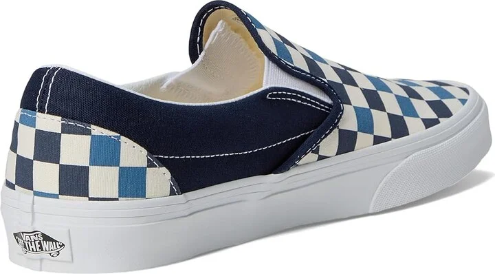 Vans Classic Slip On Checkerboard Skate Shoes Tri-Tone Check Navy : Men's 8.5 - Women's 10 Medium, Canvas/Leather/Suede - Image 4