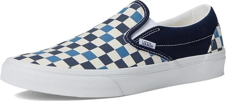 Vans Classic Slip On Checkerboard Skate Shoes Tri-Tone Check Navy : Men's 8.5 - Women's 10 Medium, Canvas/Leather/Suede - Image 5