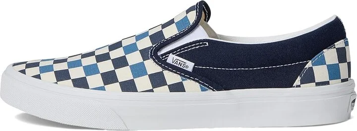 Vans Classic Slip On Checkerboard Skate Shoes Tri-Tone Check Navy : Men's 8.5 - Women's 10 Medium, Canvas/Leather/Suede - Image 6