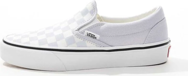 Vans Classic Slip-On checkerboard sneaker in light blue - Image 2
