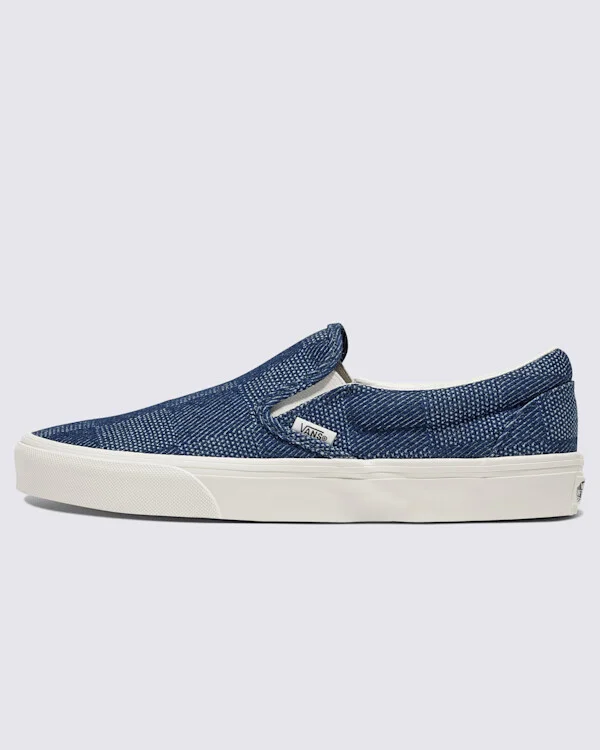 Vans Classic Slip-On Denim Shoes (Navy) - 3.5 Boys / 5.0 Women