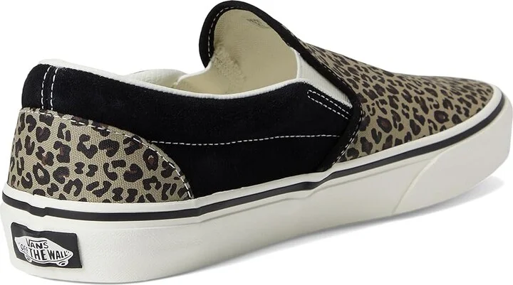 Vans Classic Slip-On Shoes Black/Leopard : Men's 5 - Women's 6.5 Medium, Canvas/Leather/Suede - Image 4